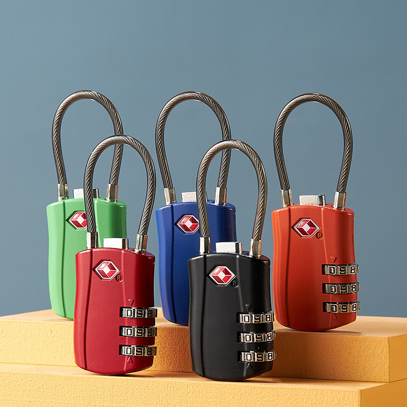 TSA暗証番号ロック全金属ロック付きリュックサックキャビネットソフトワイヤーロック旅行ケースロックTSA暗証番号税関ロック