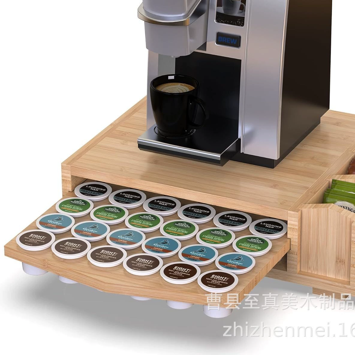 Трансграничная бамбуковая деревянная кофейная капсула стойка для хранения настольная кухня приправа стойка для хранения бамбукового ящика