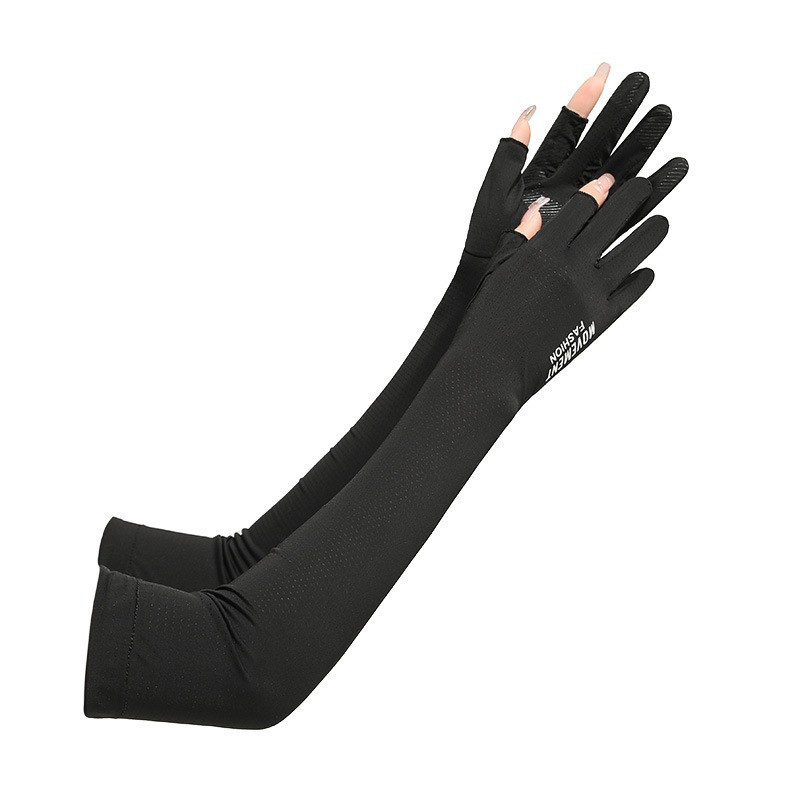 Protección solar oversleeve Ice Silk hombres y mujeres primavera y verano guantes UV brazo protección hielo manga conducción delgada fugas dos dedos opresleeve