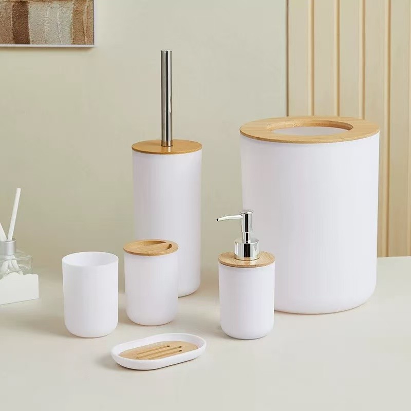 Baños sanitarios 6 conjuntos de hotel alojamiento residencial simple lujo conjunto de lavado baño basura taza de cepillo de dientes