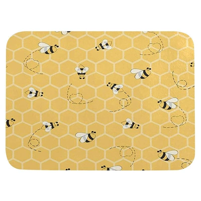 Avtomobil döşəmə paspasları – for Home Entrance, Non-Slip, Water-Absorbent - bee-looking-for-honey-4060cm-crystal-velvet