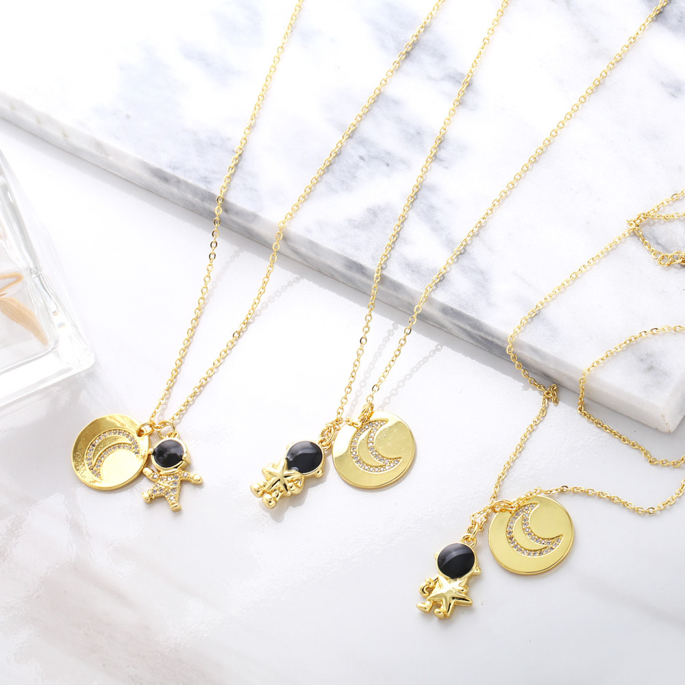 Astronaut necklace clavicle commemorative light luxury niche pendant