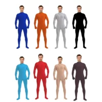Amazon трансграничный новый продукт zentai сплошной цвет нижних плотных комбинезов полный пакет с обнаженной одеждой танцевальный костюм