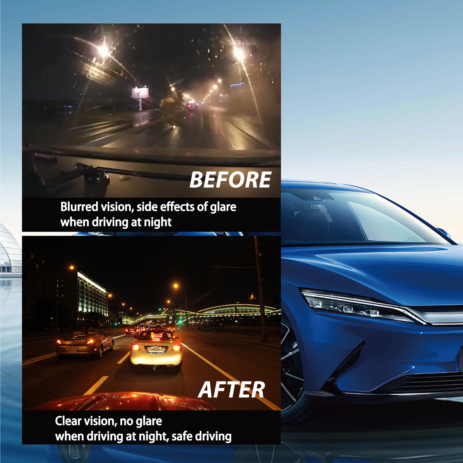 Rayhong Car Glass Anti-Fog Rainproof Agent Windshield Coating Agent Cleaning Defogging Waterproof Spray