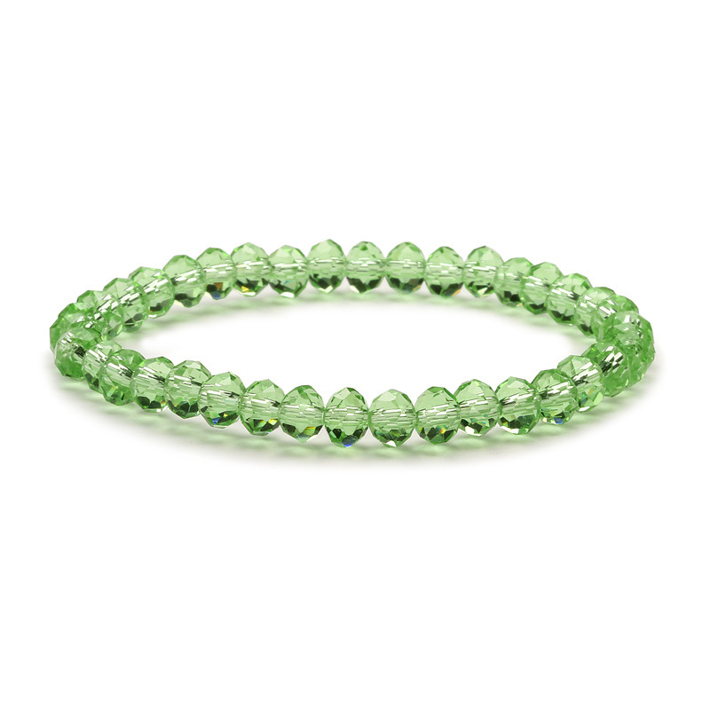 Cruz-frontera Super brillante colorido cristal 6MM cristal cuentas pulsera multi-color cristal cuentas pulsera