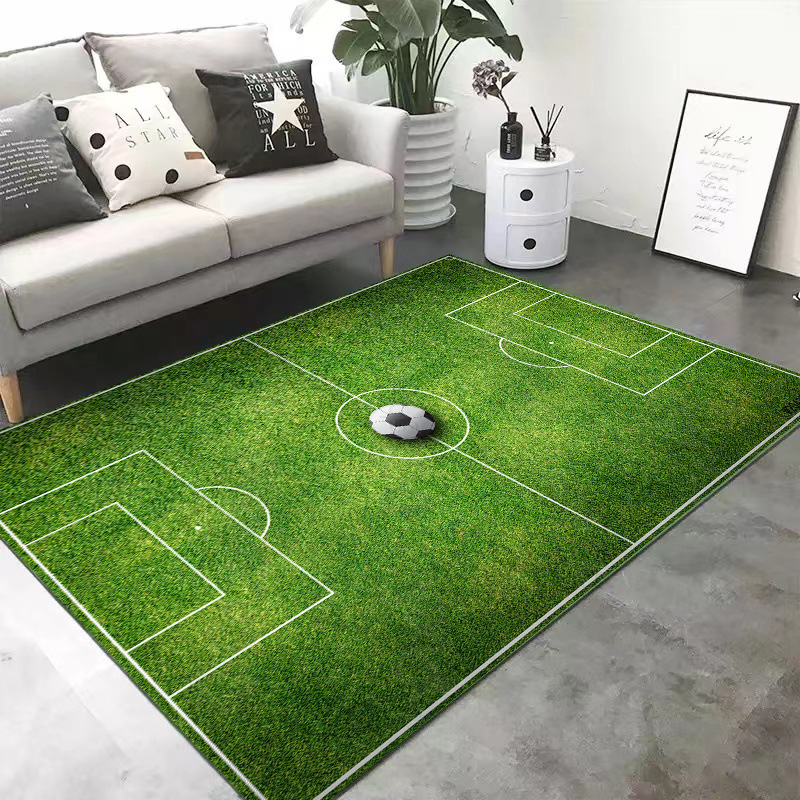 Estadio verde alfombra Copa del Mundo en casa dormitorio sala de estar sofá completo mesa de café manta juego absorbente resistente a las manchas