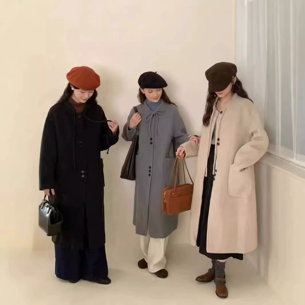 2024 Новый двухсторонний кашемировое пальто