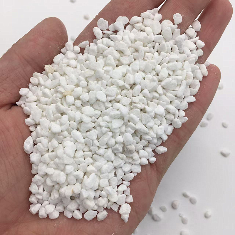 白色石子庭院装饰花盆铺面水族造景用机制石子水洗石子白色卵石