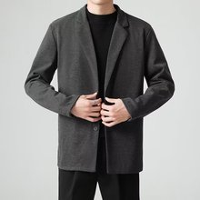 重磅垂感抗皱小西服上衣男士直筒cleanfit休闲高级感毛呢西装外套