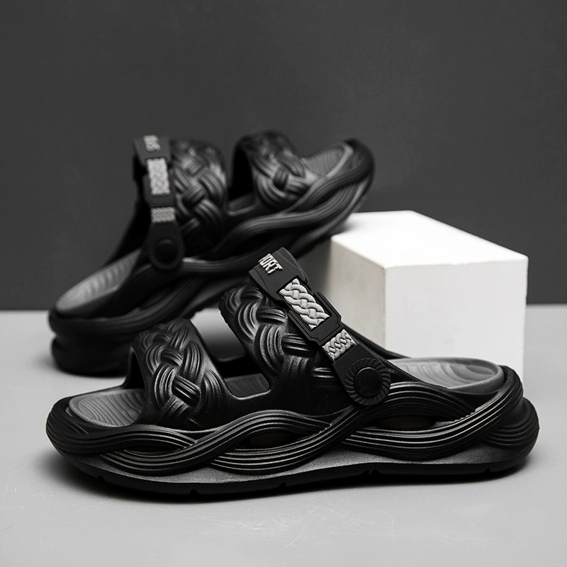 Мужские тапочки лето 2025, уличная обувь, нескользящие, универсальные, для вождения, модные, спортивные, больших размеров, пляжные сандалии