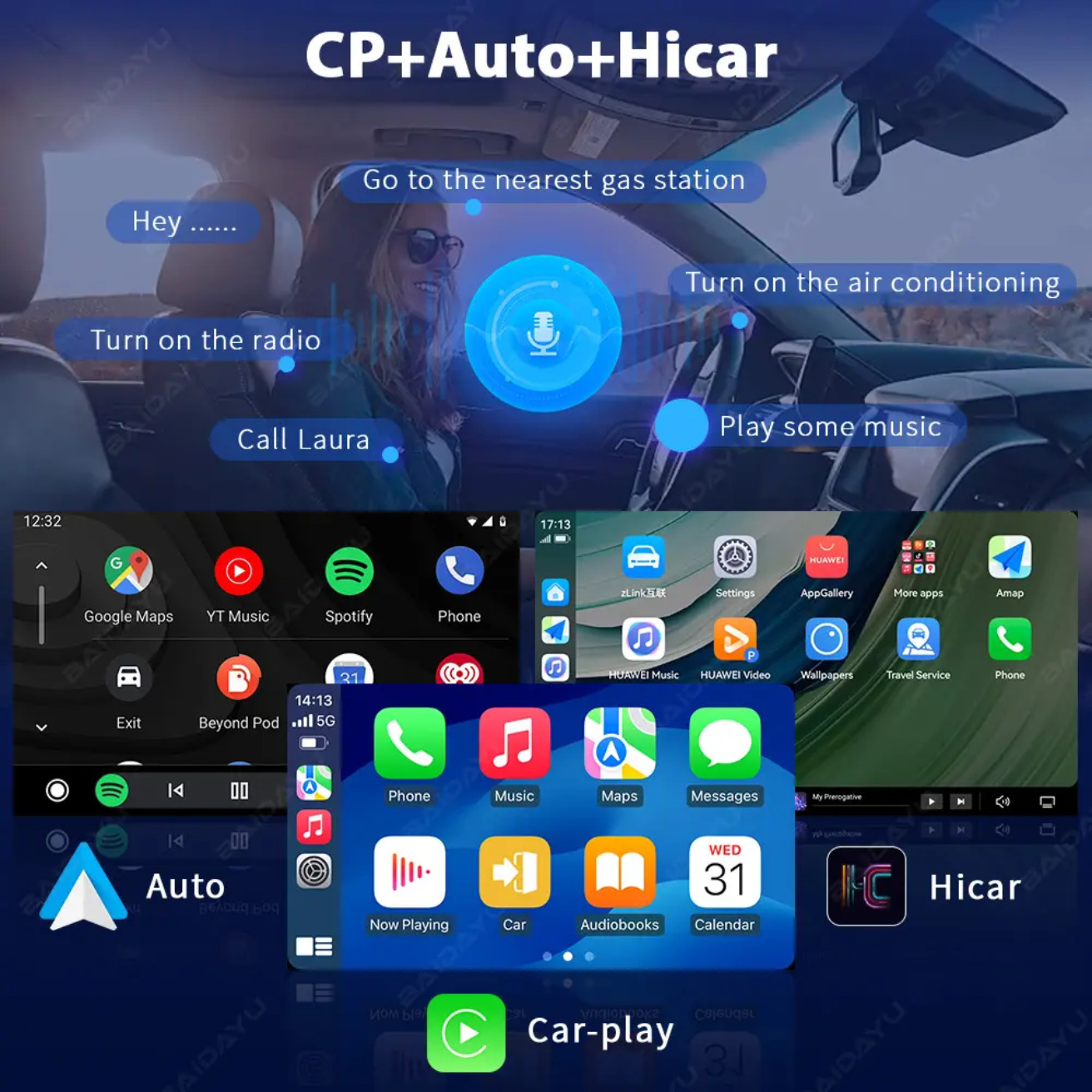Suitable for 19 Toyota Hiace 12.3inch Android Large-Screen Navigation 360 Panoramic Reversing Image All-In-One Dvd
