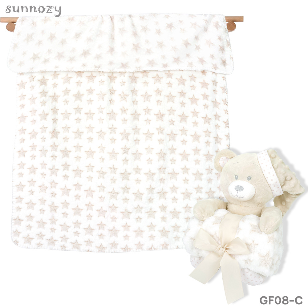 Mantra de aire acondicionado de franela para bebés, cuatro estaciones, cubierta de bebé universal, caja de regalo de muñeca de oso lavable a máquina