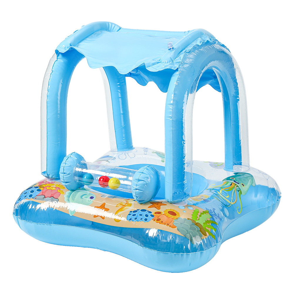 Xia Le bebé anillo de natación a prueba de sol con volante asiento de bebé barco cuerno barco hogar niños natación anillo piscina juguete