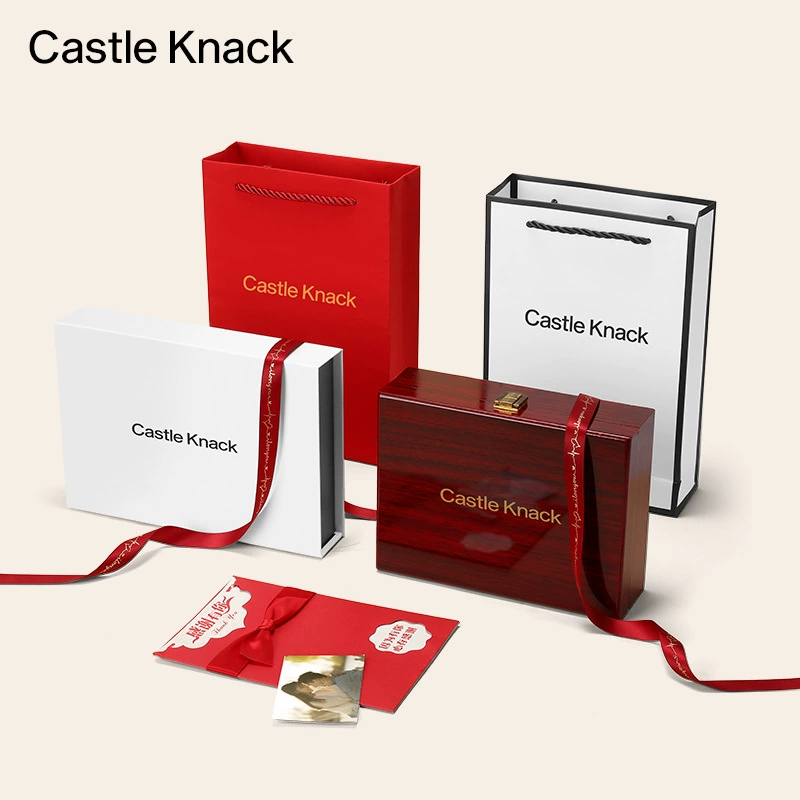 Ремень Castle Knack с автоматической пряжкой, натуральная кожа, регулируемый 110–130 см, в подарочной коробке