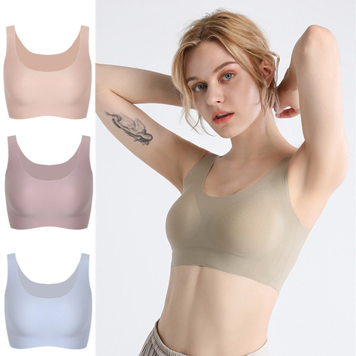 [High Quality] Summer Cloud Seamless Underwear Women's No Size Thin Large Breast Showing Small Bra Vest Style Bra