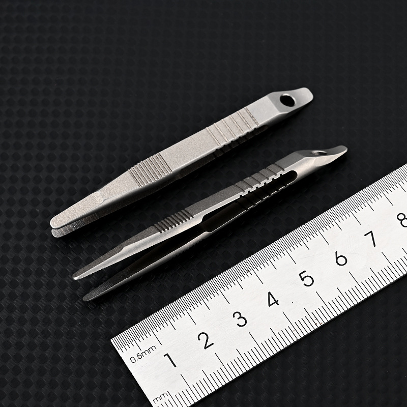 TC4 Titan-Stahl-Pinzette Multifunktional mit Schnappverschluss Korkenzieher CNC-gefräste Clips EDC Outdoor-Werkzeug – Detail 34