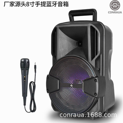 源头厂家8寸便携手提户外蓝牙音箱手推箱拉杆音响trolly speaker