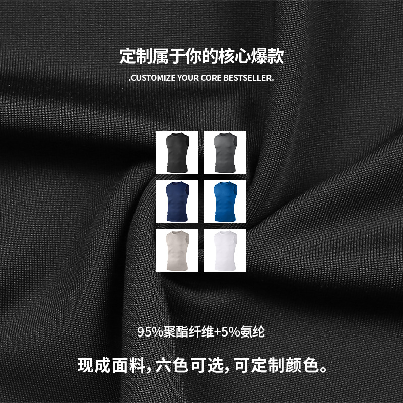 Odm personalizado azul sin mangas ropa deportiva rápida camiseta de presión camiseta de vestir chaleco de hombre ropa de ejercicios