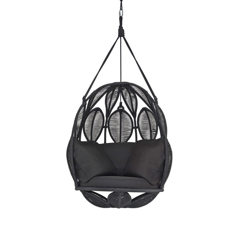 Cesta colgante individual (cojín gratuito + almohada) tejido de Ratán