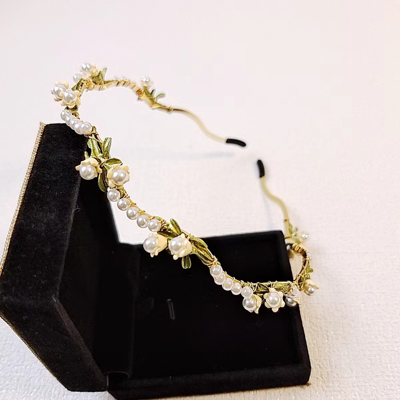 Women's Fairy Style Sweet Flower Alloy Inlay Artificial Pearls Hair Band display picture 11