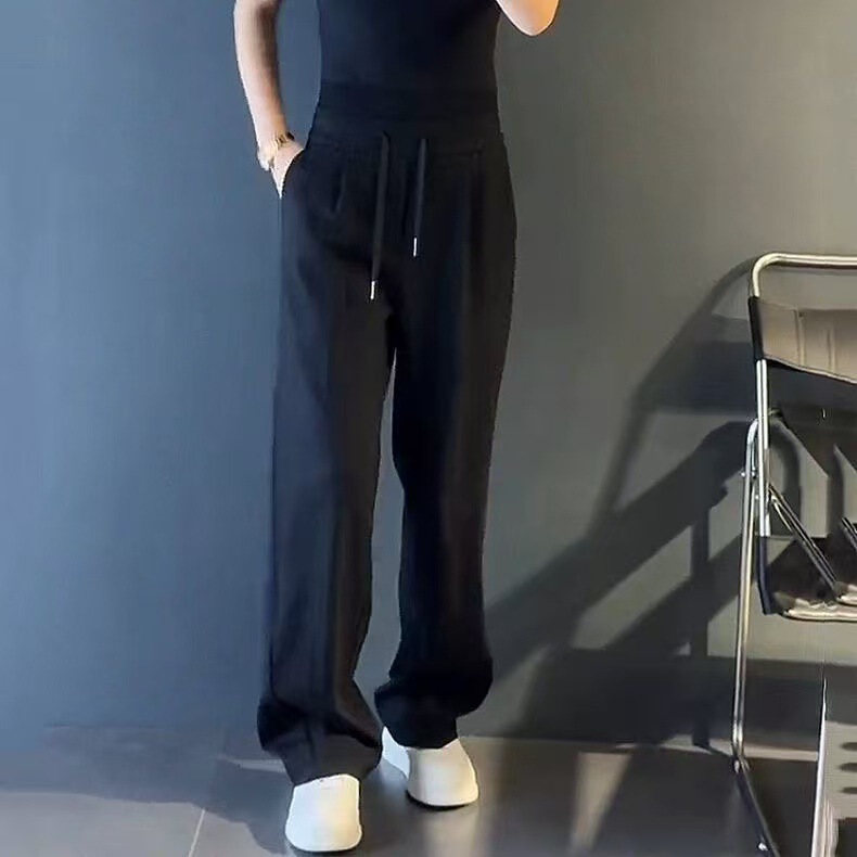 2025 Early Spring Douyin Same Style Light Luxury Clean Drape Casual Pants Easiest for Match Wide Leg Pile Pants Business High-End Men