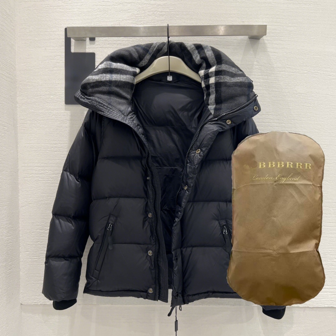 Burberry Down Jacket Check Black