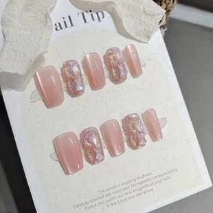 Wear armor 10 pieces S197 pretty pink pink pink cat's eye glitter diamond ornaments girl three-dimensional fashion temperament