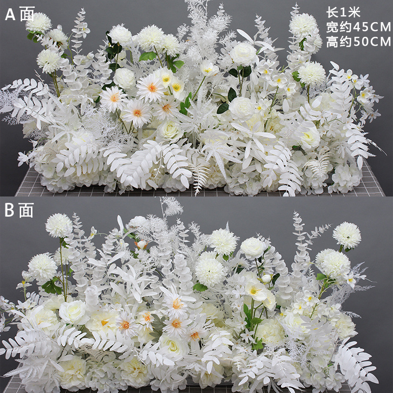 White eucalyptus flower row