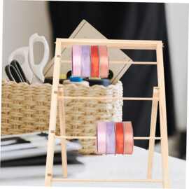 木质丝带收纳架蛋糕店缎带彩带整理架纱线架毛线绕线器包装纸支架