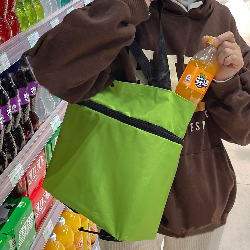 卸売折りたたみ式携帯収納バッグ、家庭用ホイール付き折りたたみショッピングバッグ、オックスフォード布防水食料品バッグ、代発送|undefined