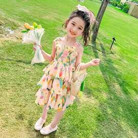 女童吊带连衣裙儿童夏装2026新款韩系夏款女宝宝夏季公主碎花裙子