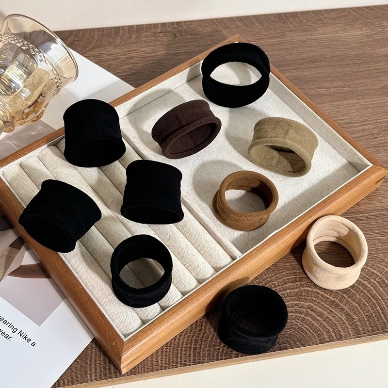 Anillo de cabello ultra ancho sin costuras jacquard de alta elasticidad duradera cuerda de cabeza para mujeres 2025 nueva piel sensación de cabello cola de caballo cubierta de cuero