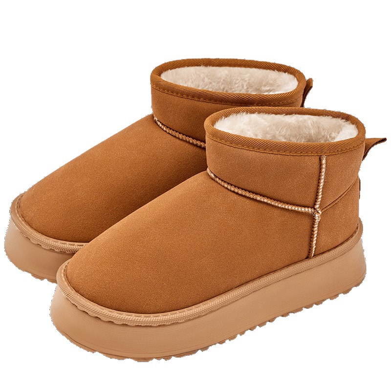 Botas de nieve para mujeres 2026 nuevo invierno veludo antideslizante cálido pieles de fondo grueso una botas cortas zapatillas de algodón del noreste image 6