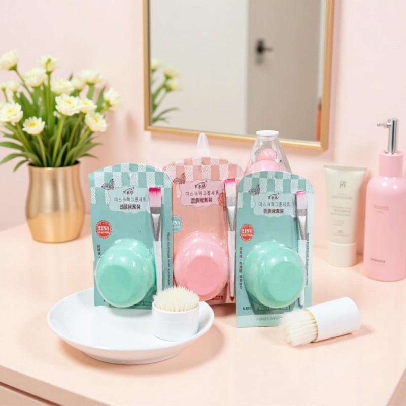 38 máscara facial tazón barra de máscara medidor de tres piezas DIY herramientas de máscara facial de maquillaje de belleza