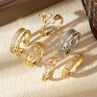 �p���y���~�����_�ڽ�ָ 18K�~僽��ʯ���{��ʳָ���x���Ʒ���l