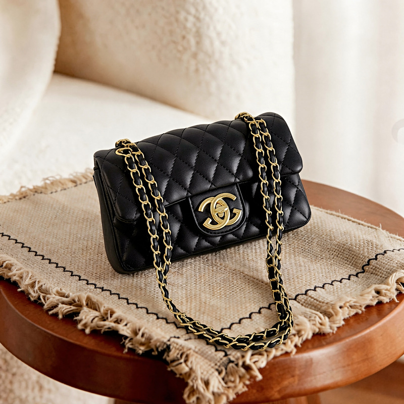 High-End Luxury Chanel-Style Women's Bag, Versatile Quilted Embroidered Shoulder Bag, Popular Crossbody Chain Bag