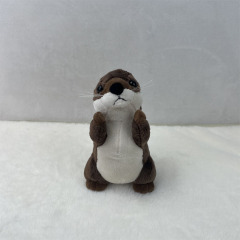 眯眼祈福水獺毛絨玩具情人節禮物閉眼許願祈禱水獺毛絨公仔小玩偶