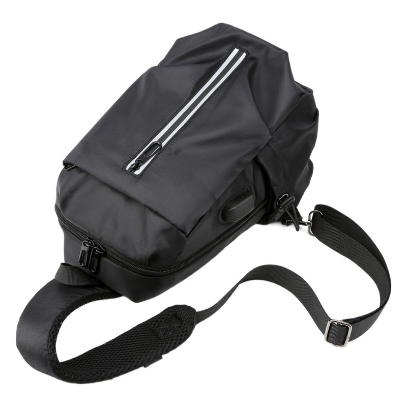 Nueva raya reflectante de moda Deportes de los hombres bolsa de pecho bolsa de viaje al aire libre de gran capacidad bolsa de mensajero del hombro