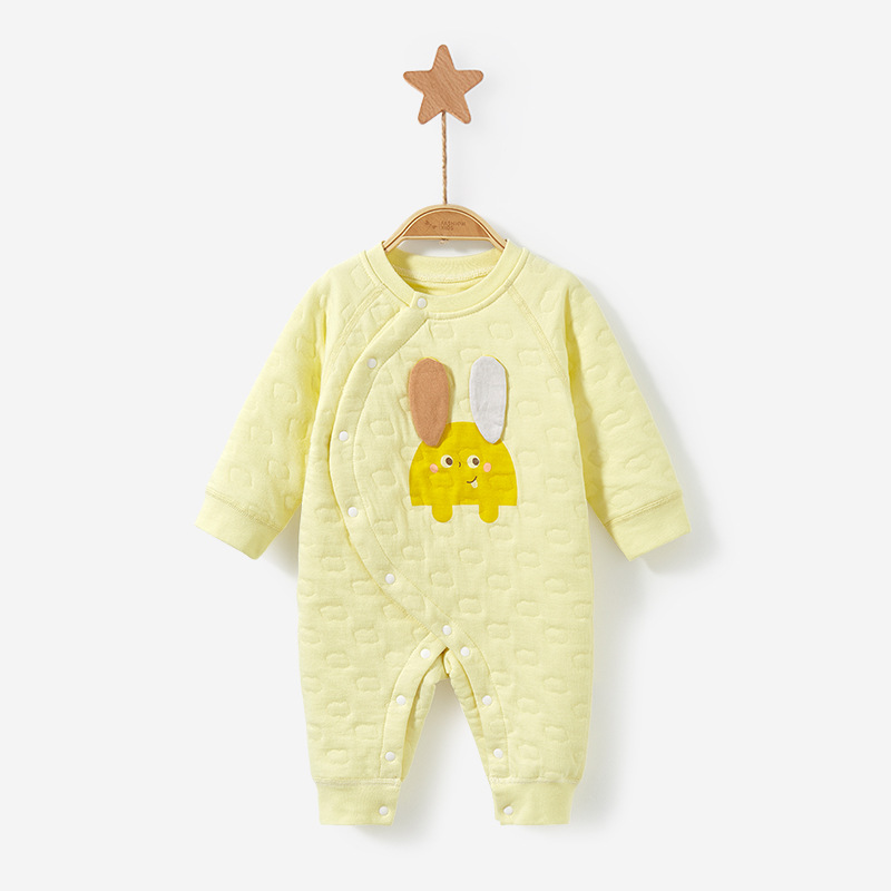 Mono de bebé para otoño e invierno, recién nacido, de algodón puro, cálido, fino, acolchado, unisex, conjunto de otoño, ropa de bebé