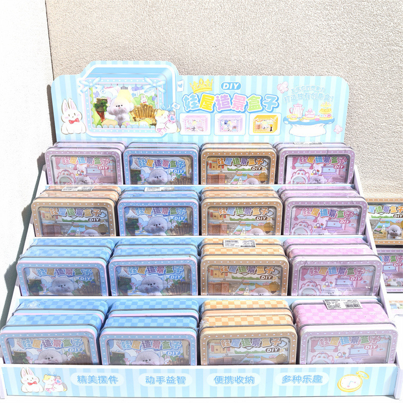 New Model Dollhouse Landscape Iron Box Creative Handmade DIY Miniature Scene Ornaments Educational Gifts for Students and Children Wholesale New Model Dollhouse Landscape Iron Box Creative Handmade DIY Miniature Scene Ornaments Educational Gifts for Students and Children Wholesale