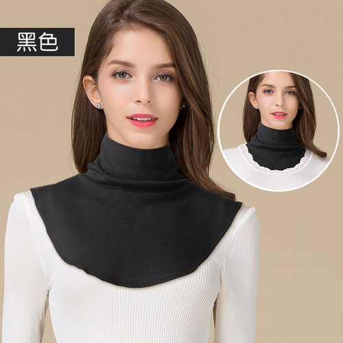 Huaye Autumn and Winter Silk Thickened High Collar Fake Collar Women's Decorative Collar Mulberry Silk Brushed Warm Cervical Neck Cover
