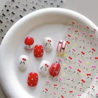 YITU муравейник иллюстрация Hello Kitty лук милый смайлик ногтей наклейка черная серия ногтей декоративная наклейка YT3919