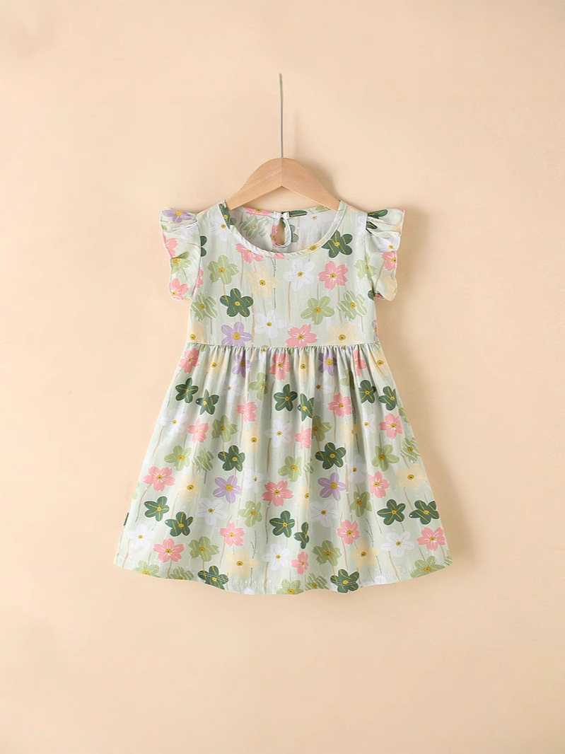 新しい女の子のワンピースの夏の花の子供の王女のスカートのビーチのスカートの夏の綿の絹のガーターのベストのスカートの2025