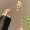 Folding Fan-Pearl Liusu-Golden