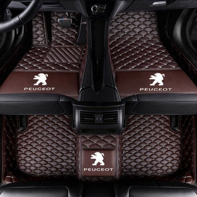 Modelə uyğun ayaqaltı — 308 408 car floor mats - peugeot-2008-2014-2019-single-layer-coffee-color