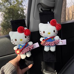正版春游hellokitty毛绒玩偶汽车安全带护肩套车内饰用品新车礼物