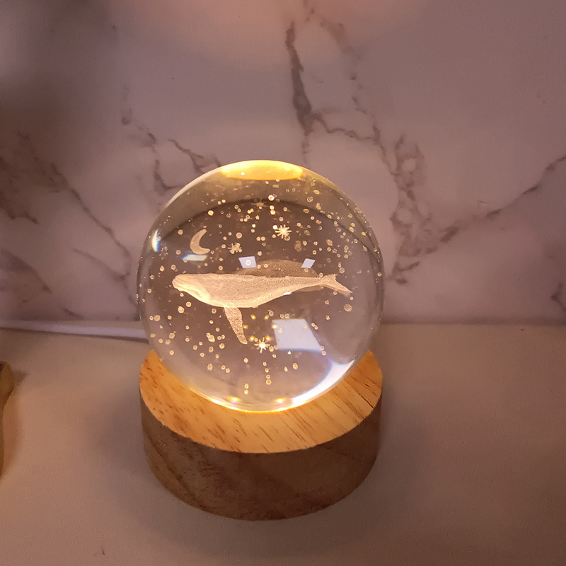 Creativo estrellado noche luz cristal luminoso 3D noche luz dormitorio sueño Luz Decoración decoración actividad empresa regalo