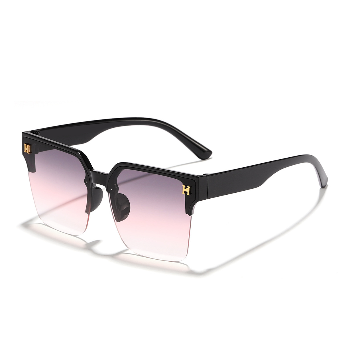 Nuevo estilo coreano H-carta elegante medio marco cara-mirando pequeña moda todo partido al aire libre UV a prueba de gafas de sol