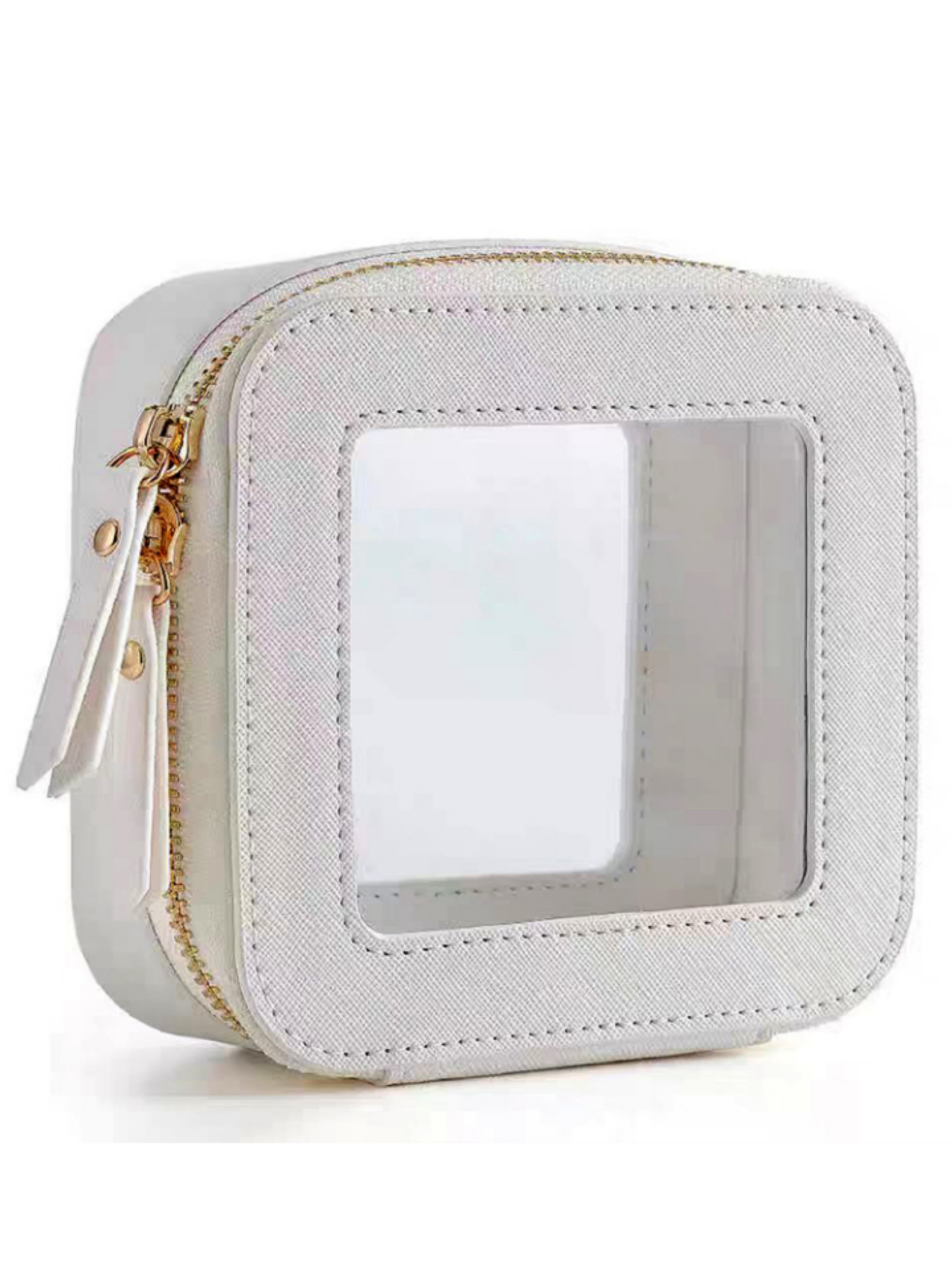 Nuevas ventanas transparentes transfronterizas bolsa de maquillaje PU bolsa de maquillaje portátil simple bolsa de maquillaje de viaje mini caja de maquillaje image 6