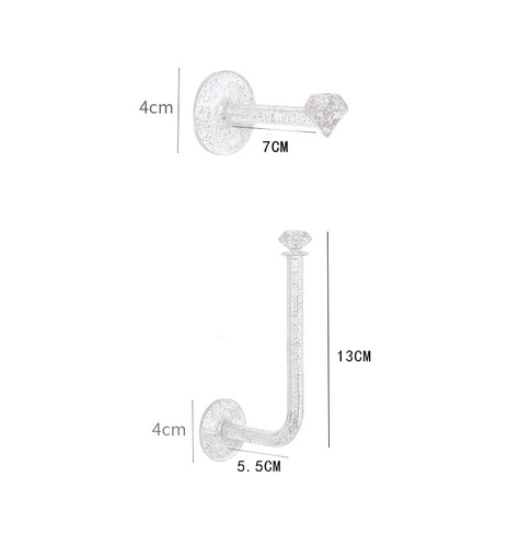 Original multi-functional household transparent wall storage hook, kitchen and bathroom can be combined with traceless sticky hook small item hanging rack